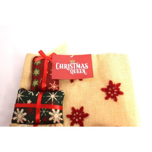 Christmas Queen Santa Claus 3D Stocking 18 inches Red Beige Holiday Decor NWT - Picture 6 of 8